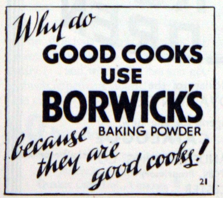 1934 Borwick's advertisement