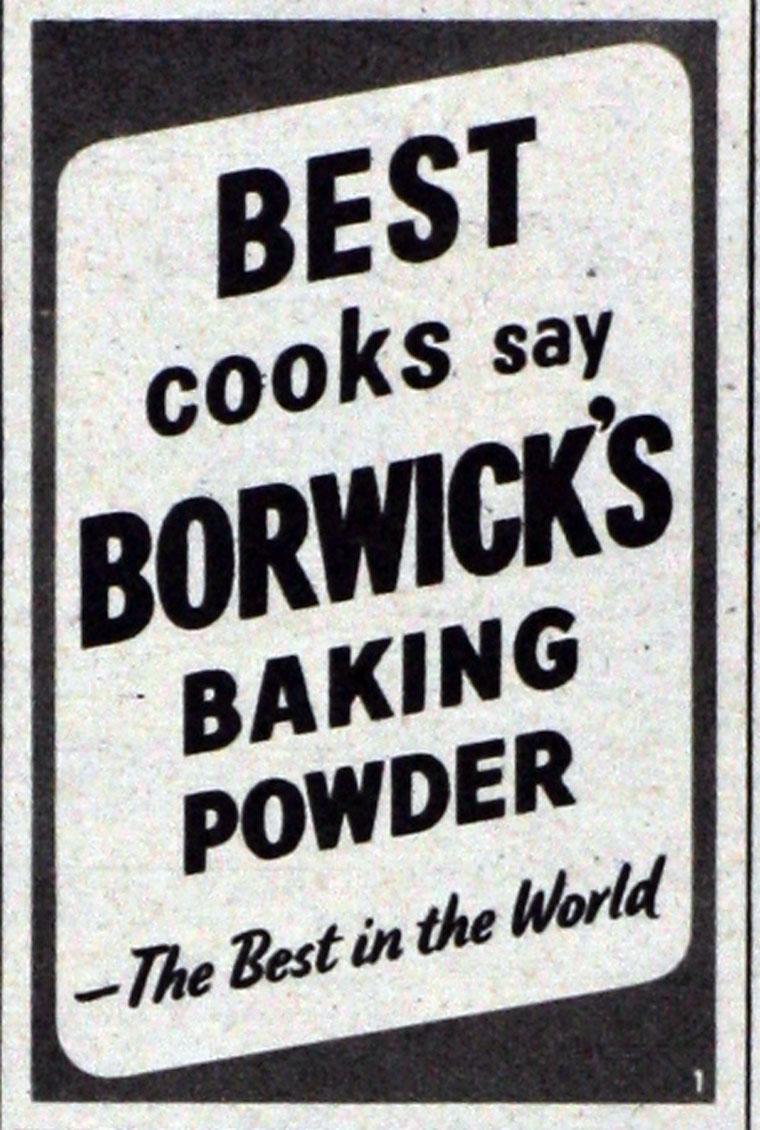 1942 wartime Borwick's advertisement