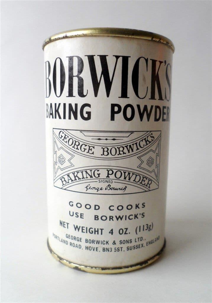 1950s Borwick's tin from George Borwick and Sons Ltd, Hove, Sussex
